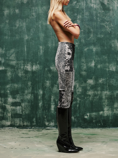 Floral patchwork pants with... 2